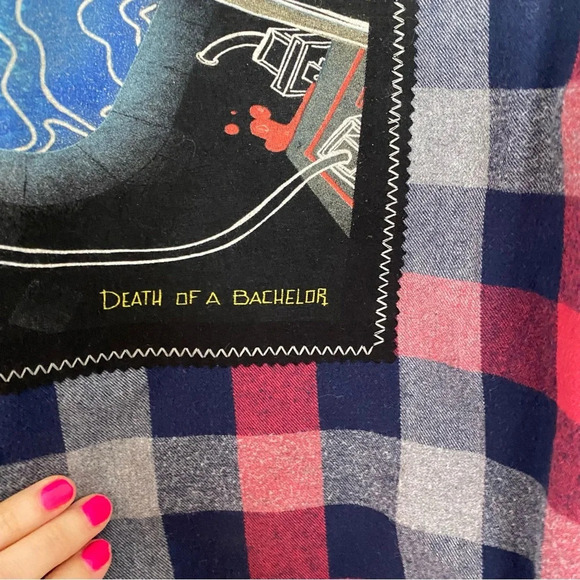 Panic At The Disco Band Flannel Shirt Unisex Large Button Down Long Sleeve Red - Picture 6 of 10